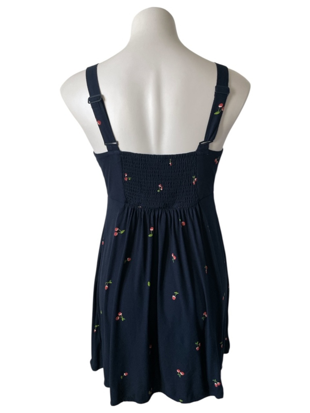 Old Navy Fit & Flare Crepe Mini Dress Blue Cherry Small - Picture 7 of 13